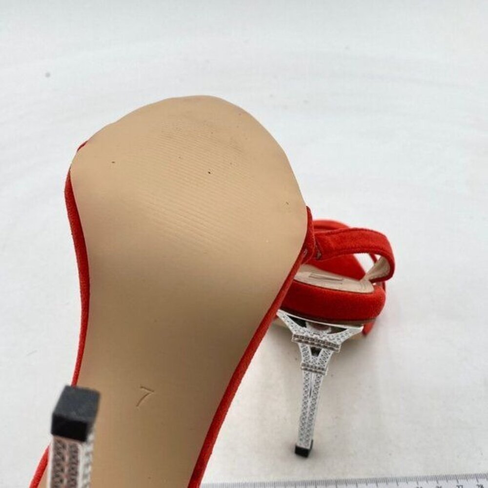 Red Open Toe Slingback Sandals High Heel Stiletto Pumps Office Lady Dress Shoes - Picture 5 of 6